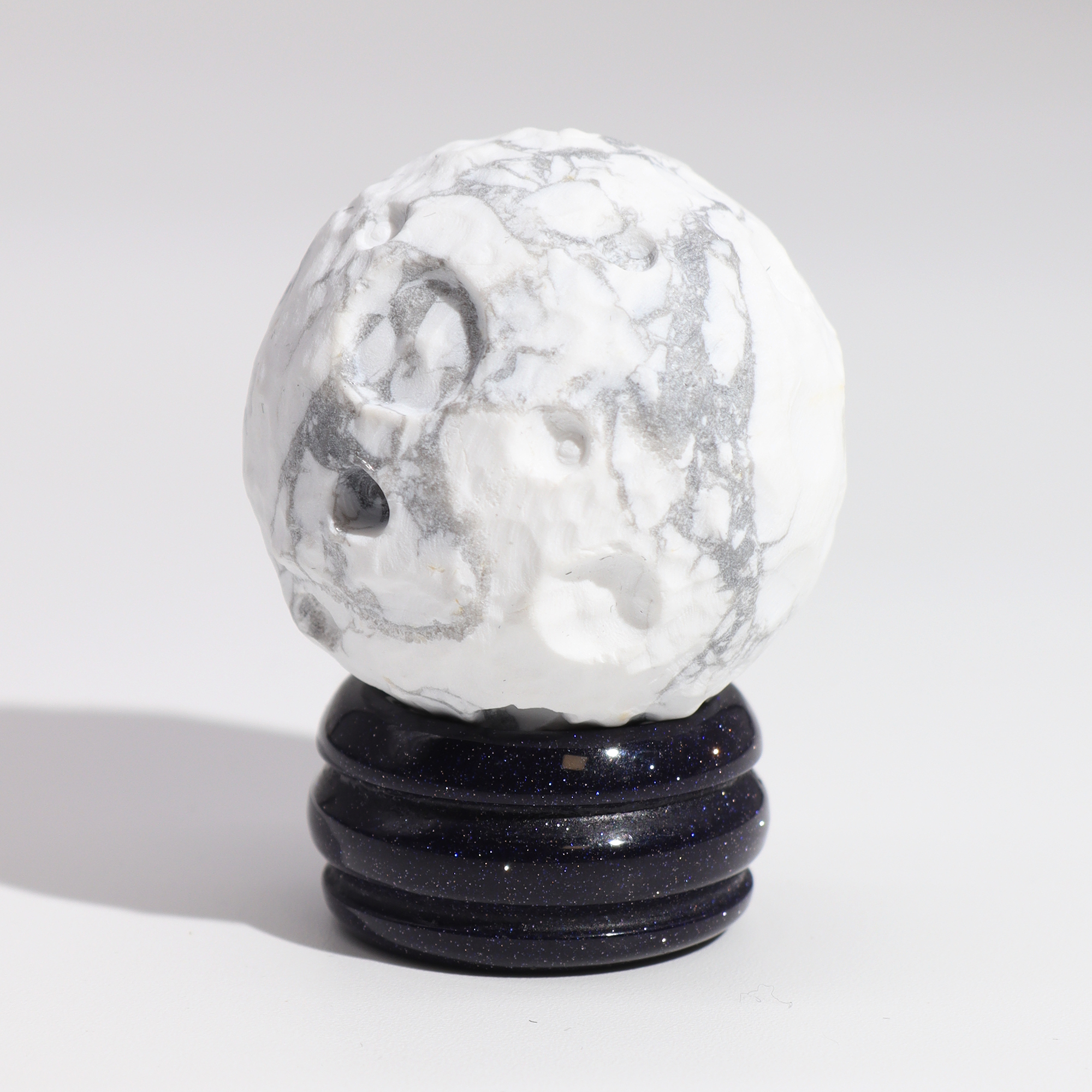 Moon White Howlite Gemstone Planet 40mm