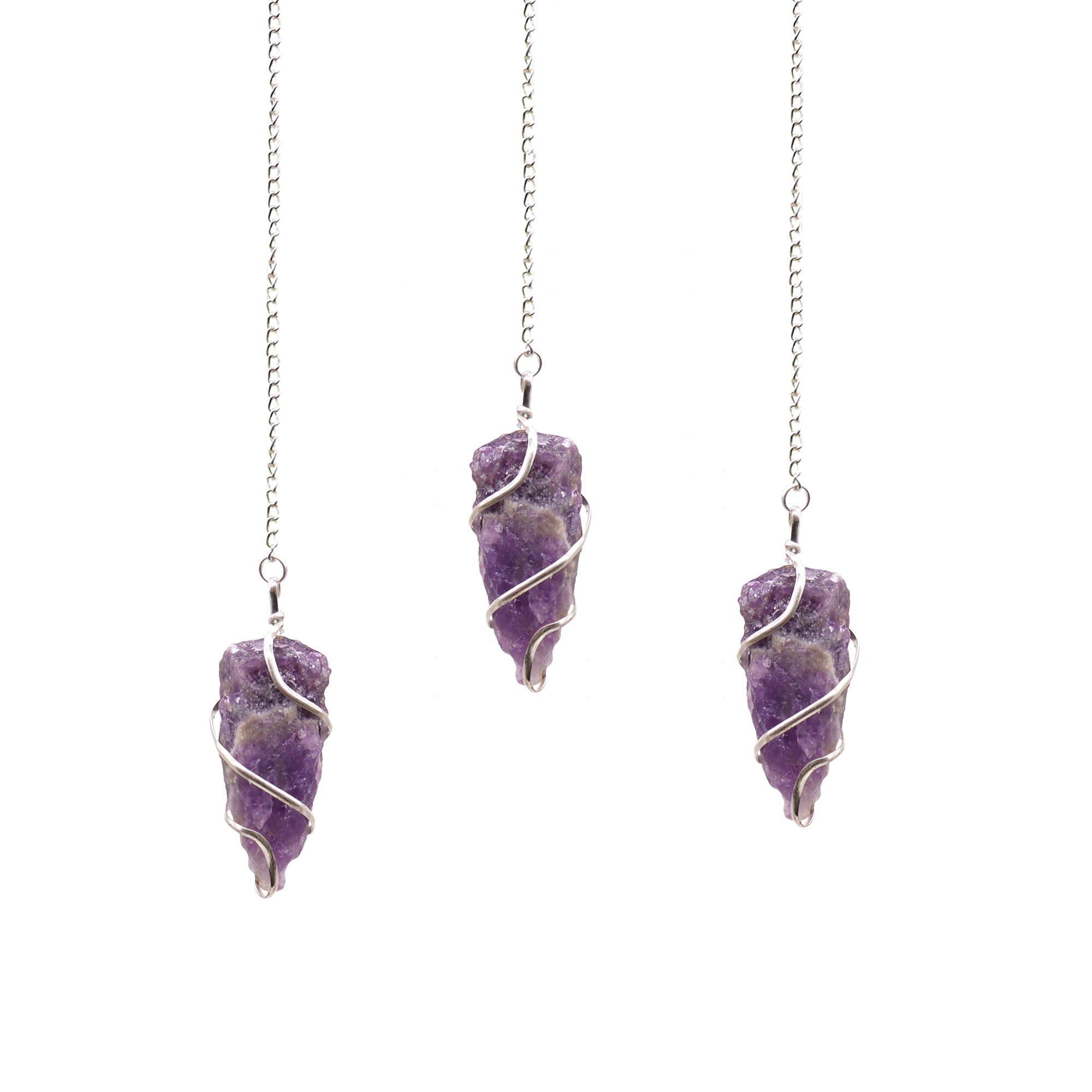 Raw Gemstone Pendulums