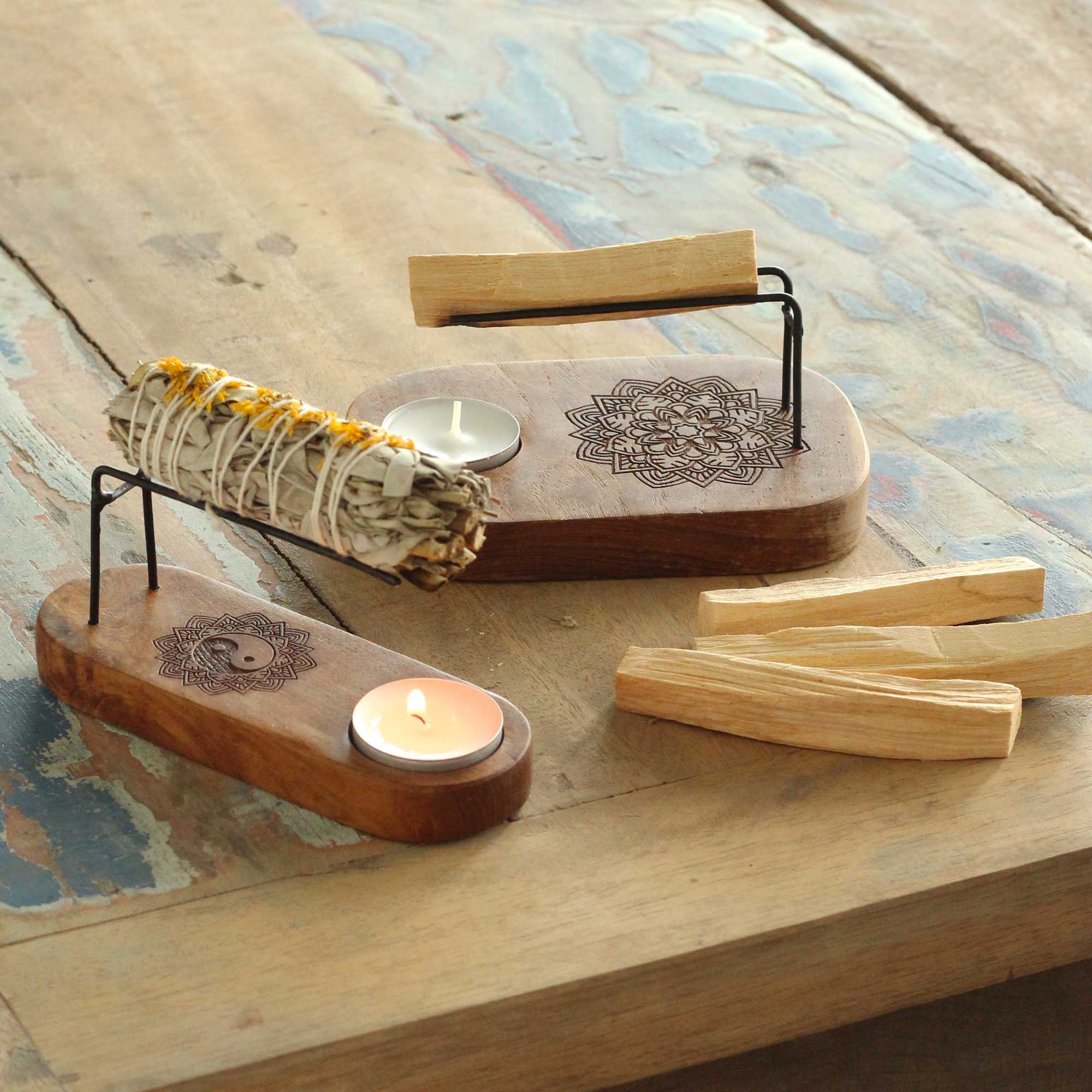 Small Mandala Smudge Stick Burner 
