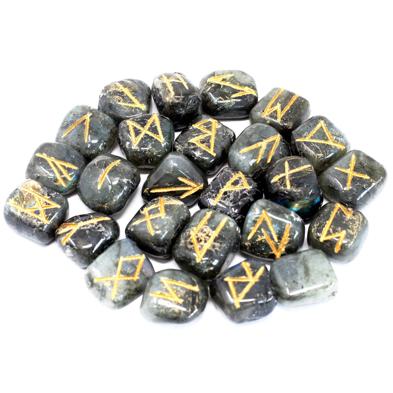 Labradorite Runes Stones Set