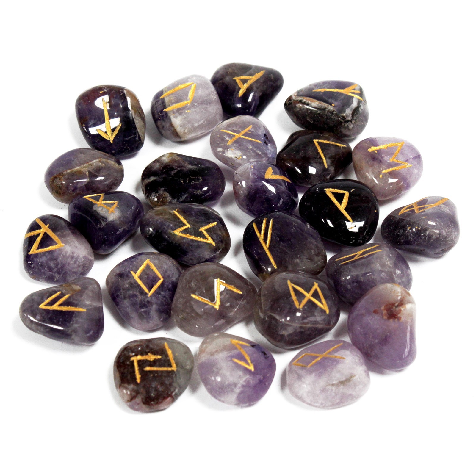 Amethyst Runes Stones Set