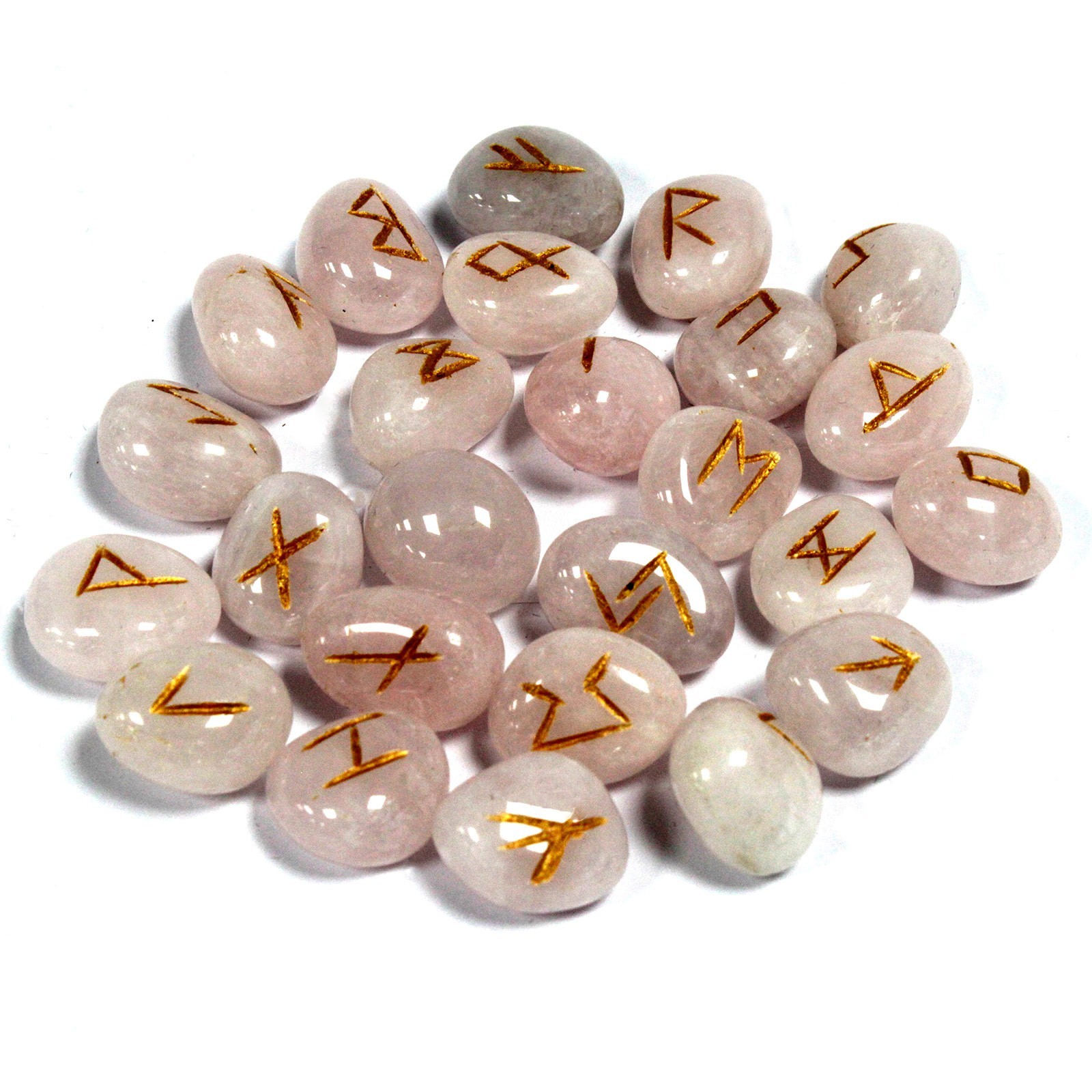 Rose Quartz Runes Stones Set
