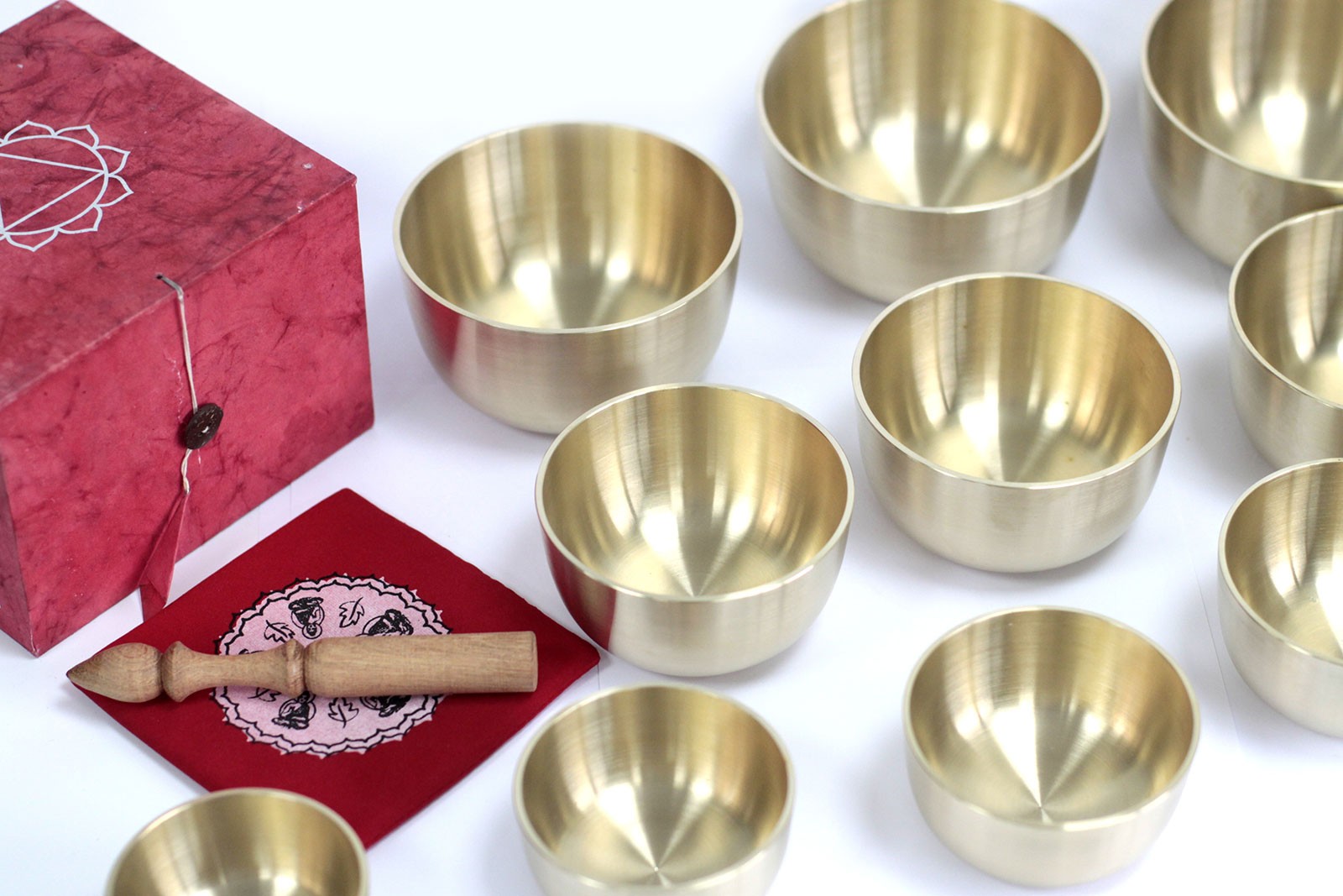 Set of 10 Brass Singing Bowls