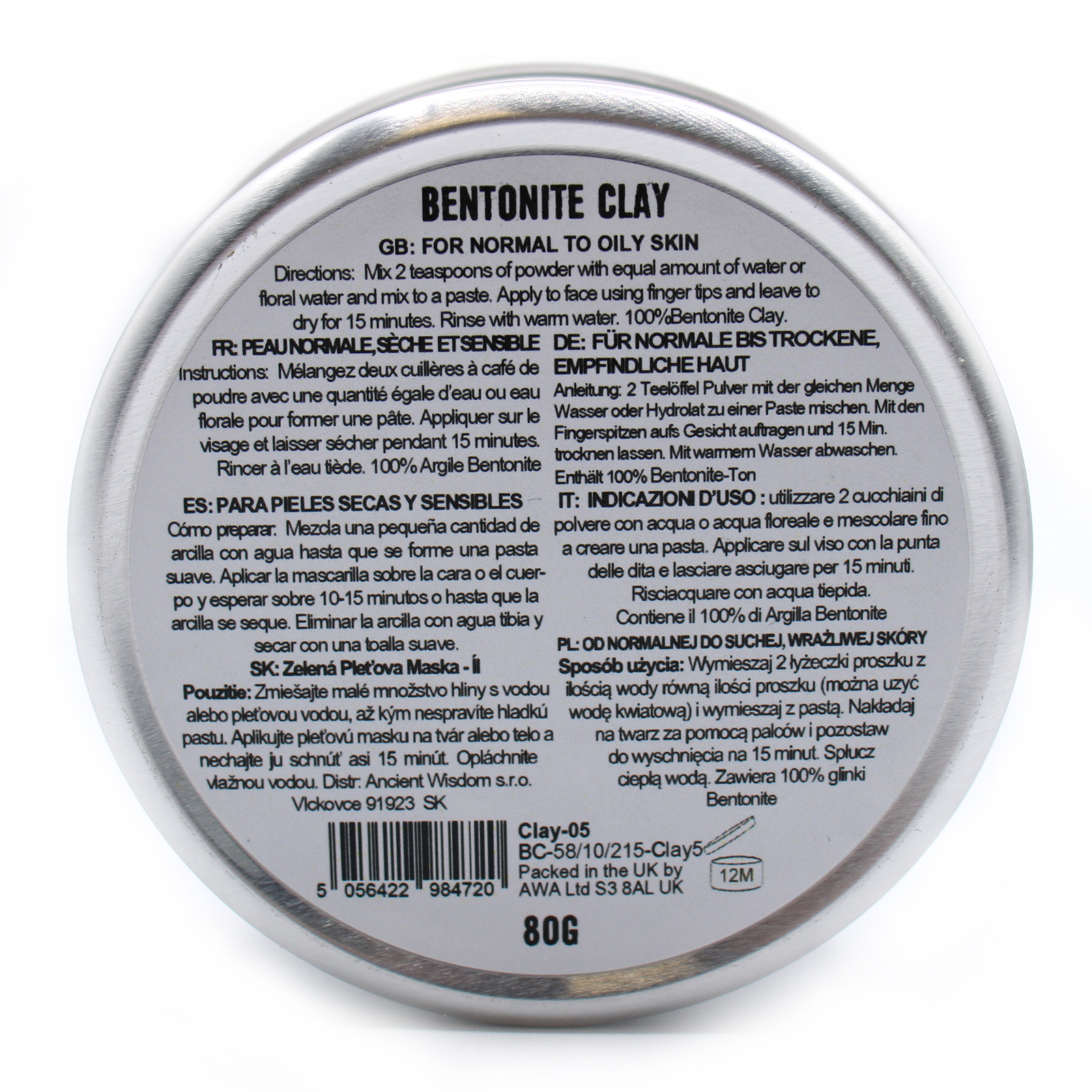 Bentonite Clay Mask 50g