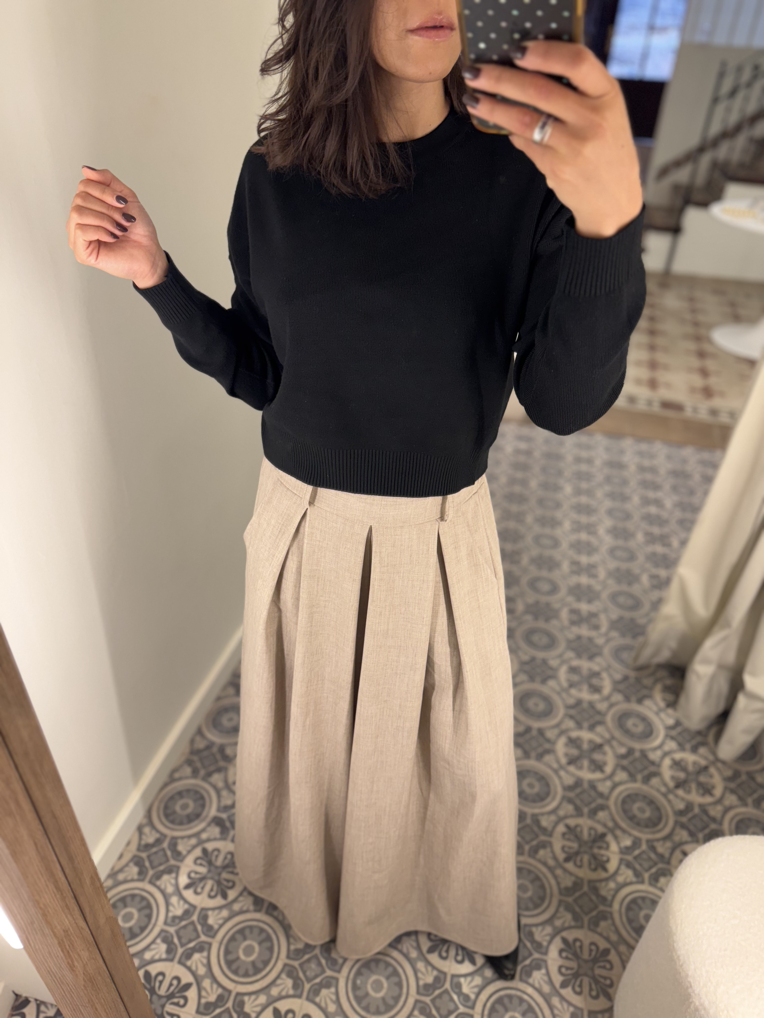 Pantalón pinzas wide leg