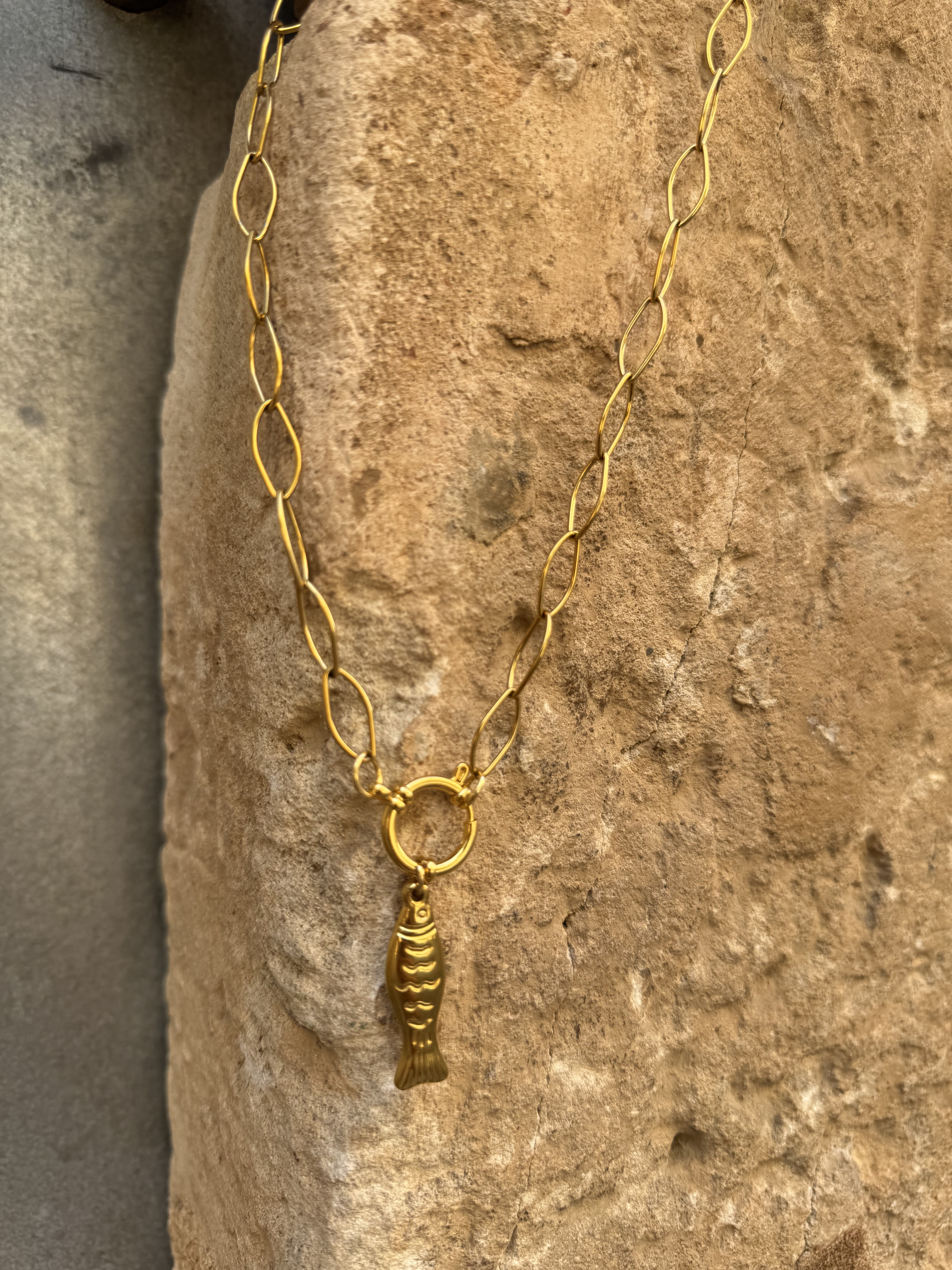 Collar acero pez