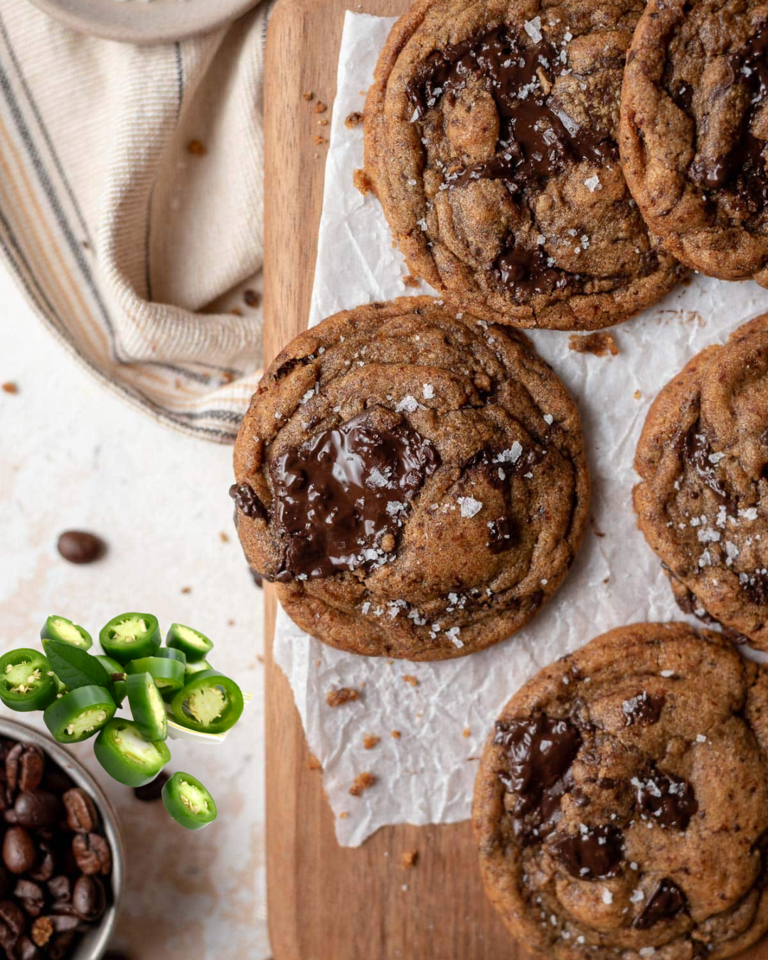 Espresso Jalapeno Chocolate Chip Cookies