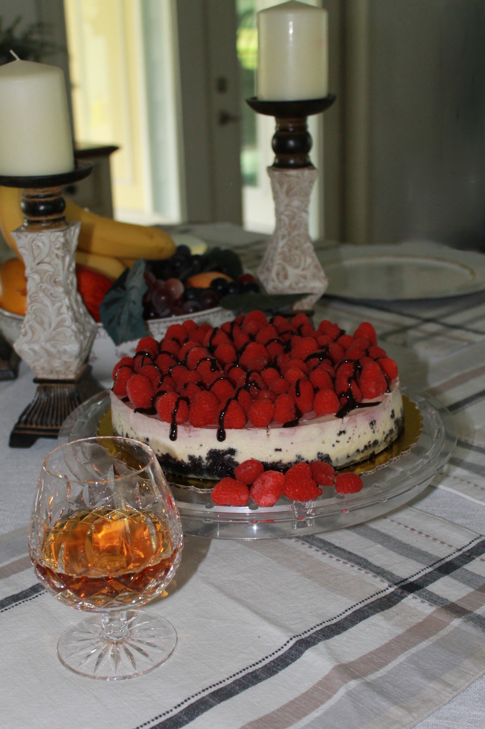 Cognac & Raspberry Chipotle Cheesecake