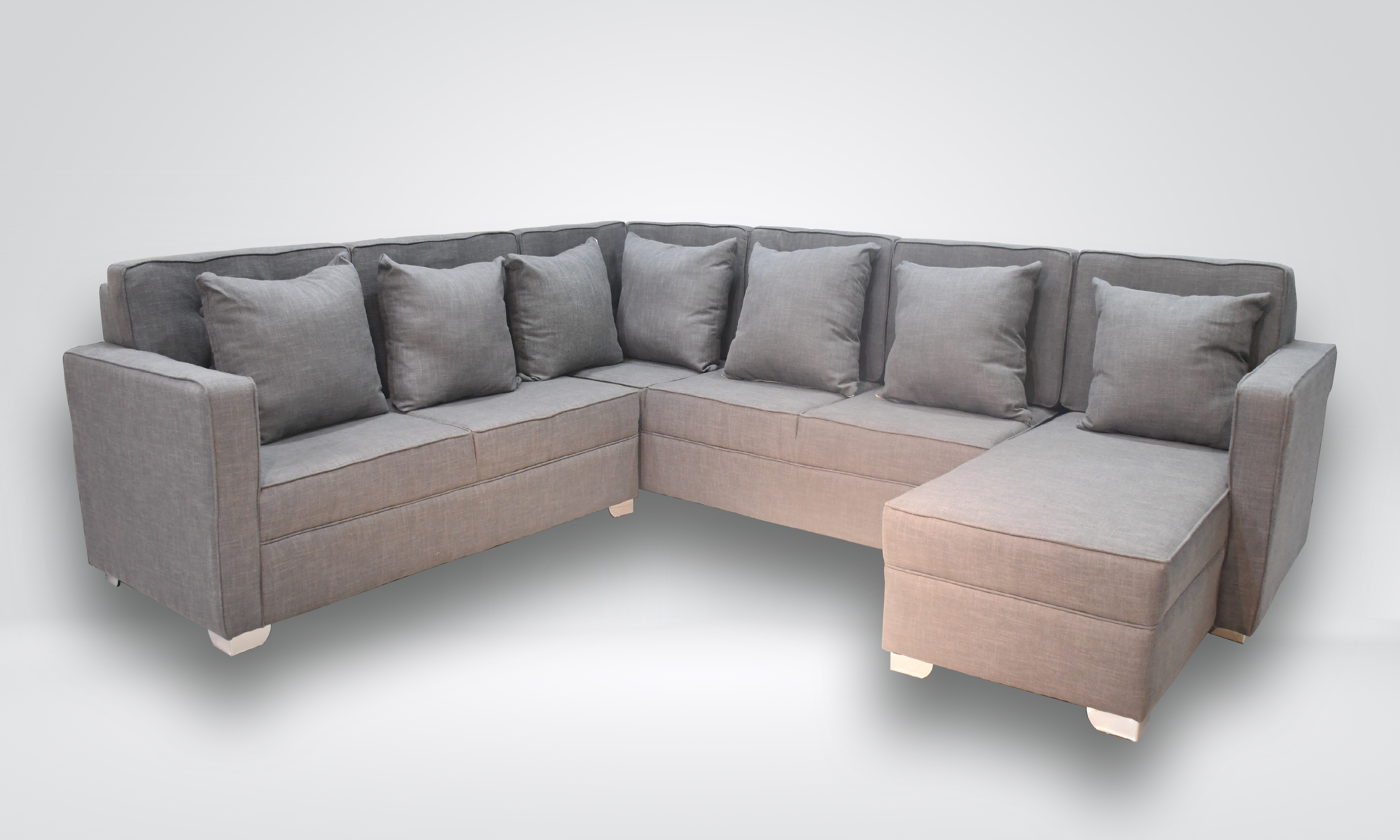 Modern 0810 - L-Shaped Grey Sofa