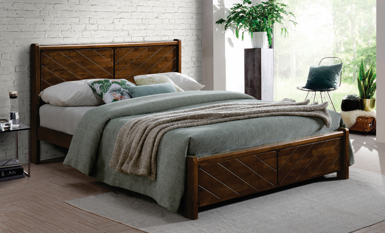 SABRINA - Wooden King Size Bed