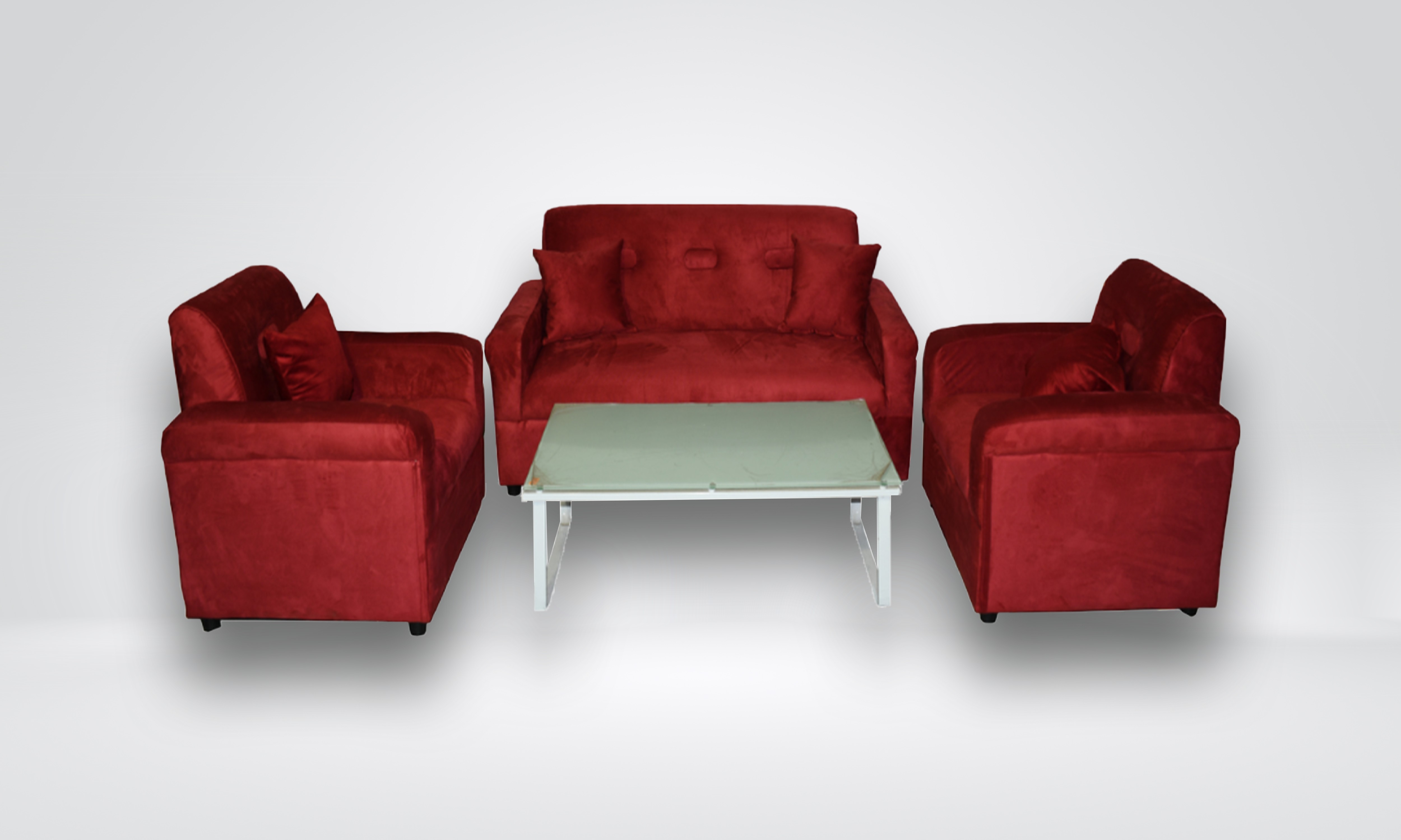 DAVID 311 - Red Velvet Sofa Set