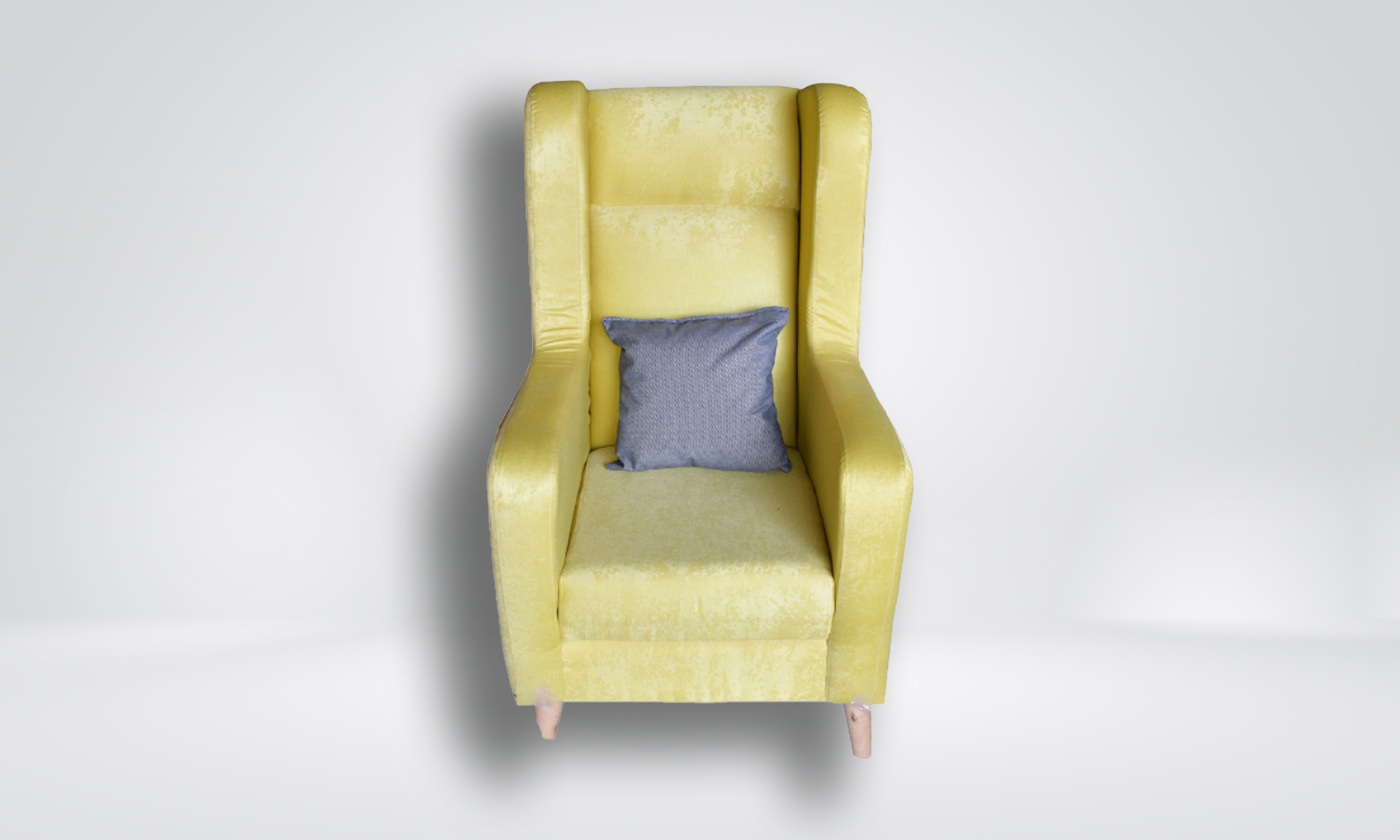 ELISHA - Yellow Armchair with Cushion