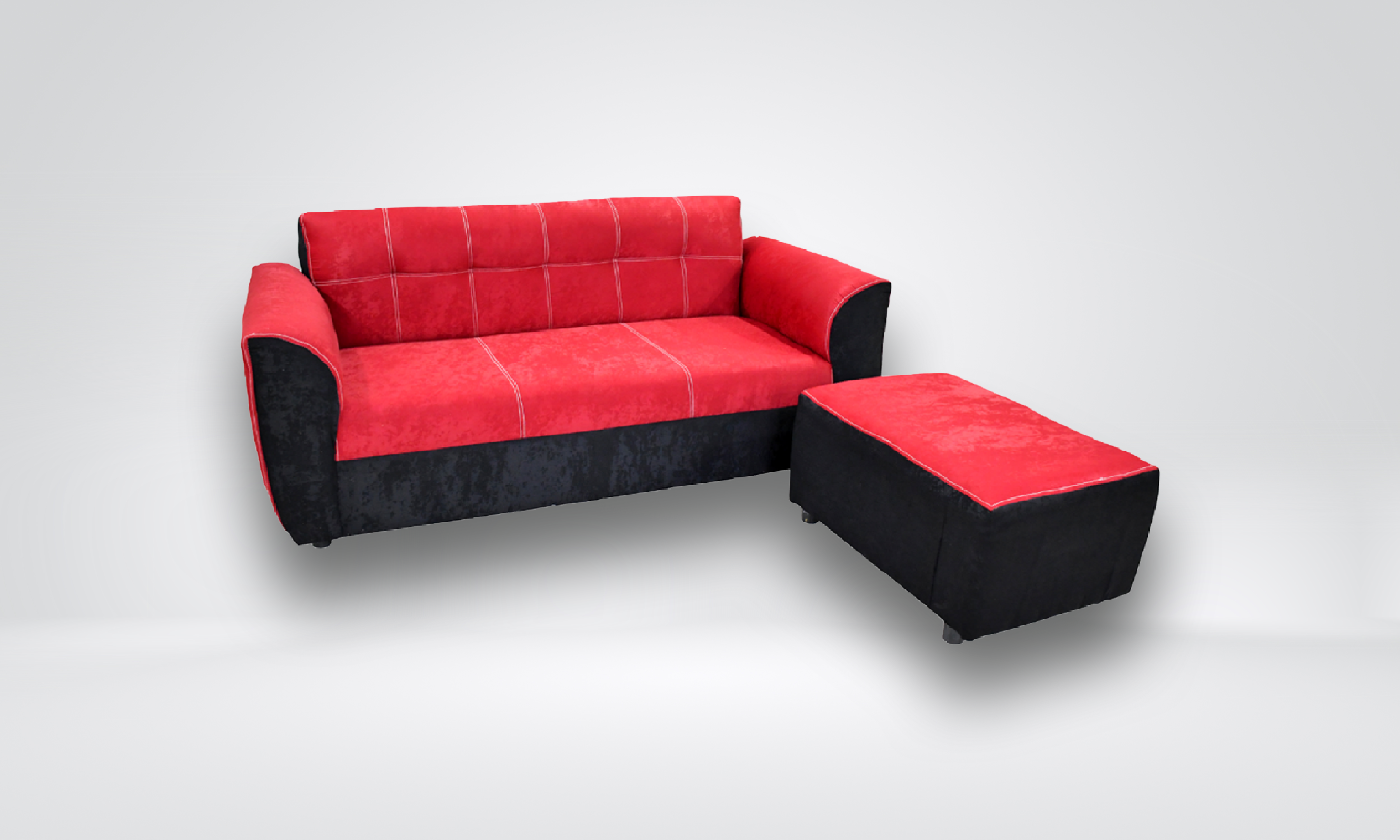 JORDAN - Red and Black Sofa Set