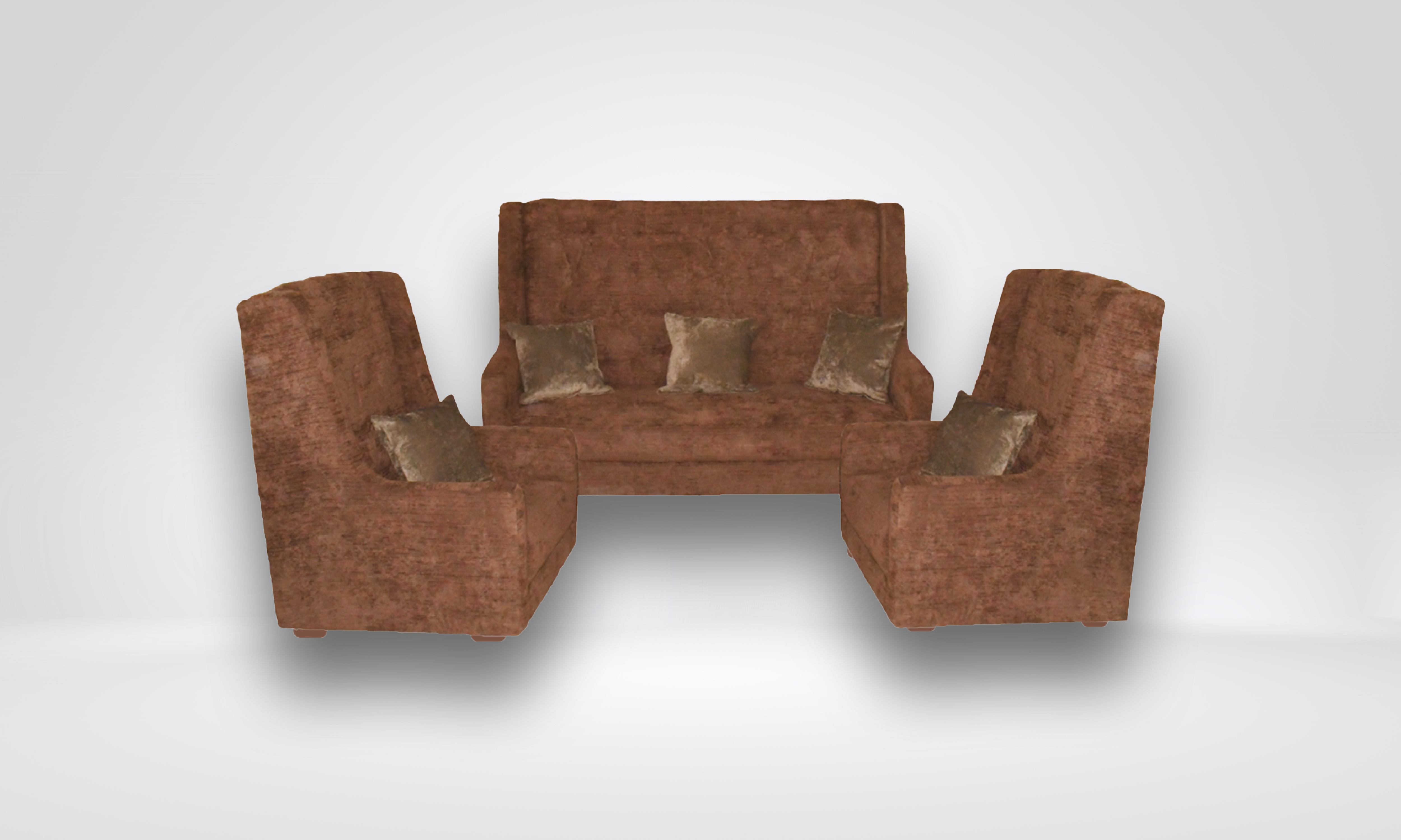 SALOME - Brown Upholstered Sofa Set