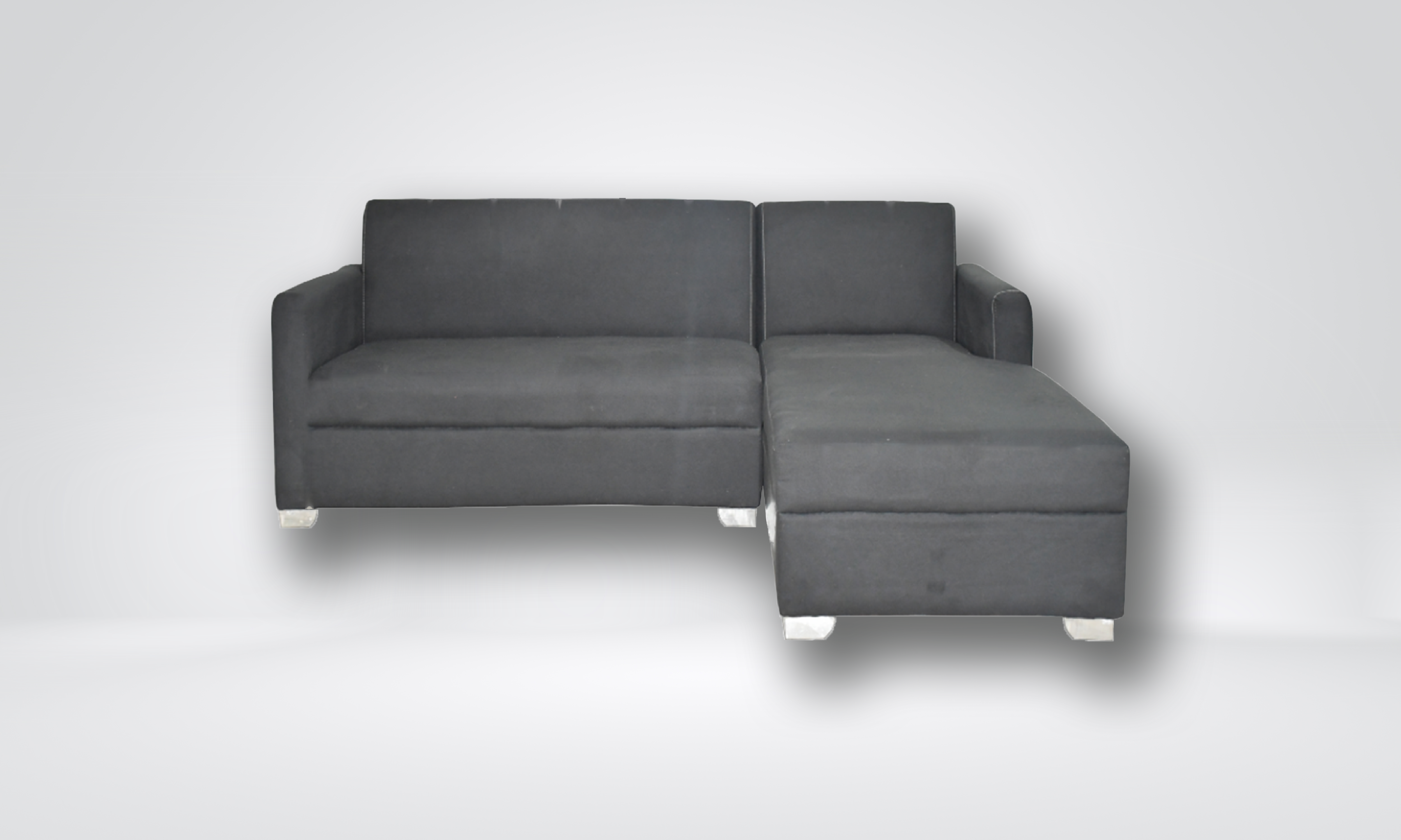 TROY - L-shaped gray sofa