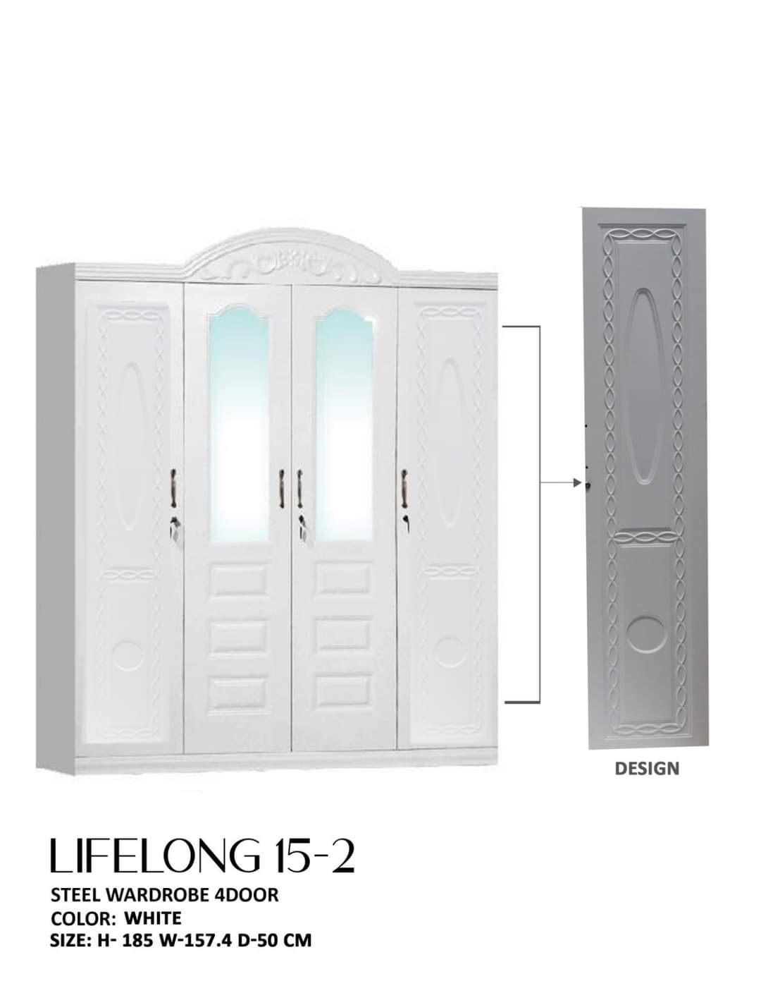 WARDROBE LIFELONG 15-2 4 DOORS STEEL