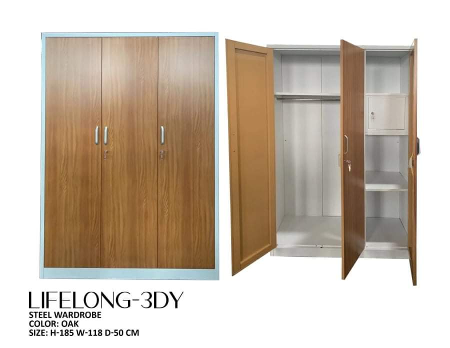 WARDROBE METAL LIFELONG 3DY-BRENT 3 DOORS