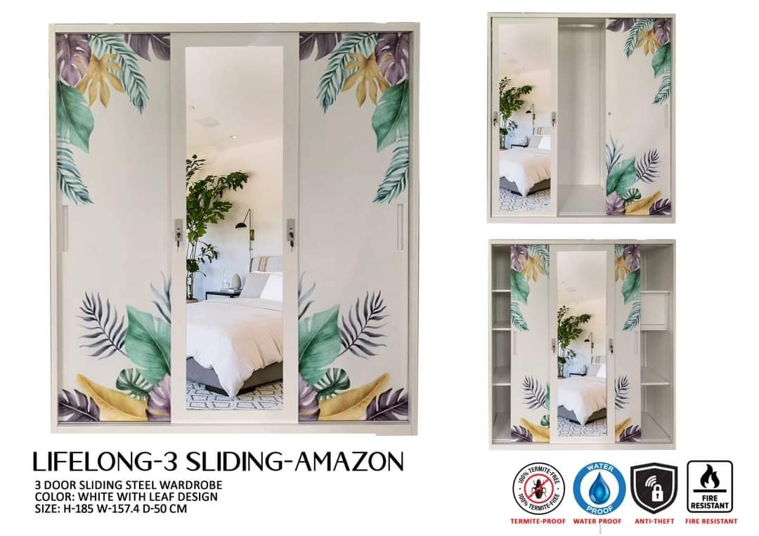 WARDROBE METAL LIFELONG SL-NESTOR 2 DOORS SLIDING