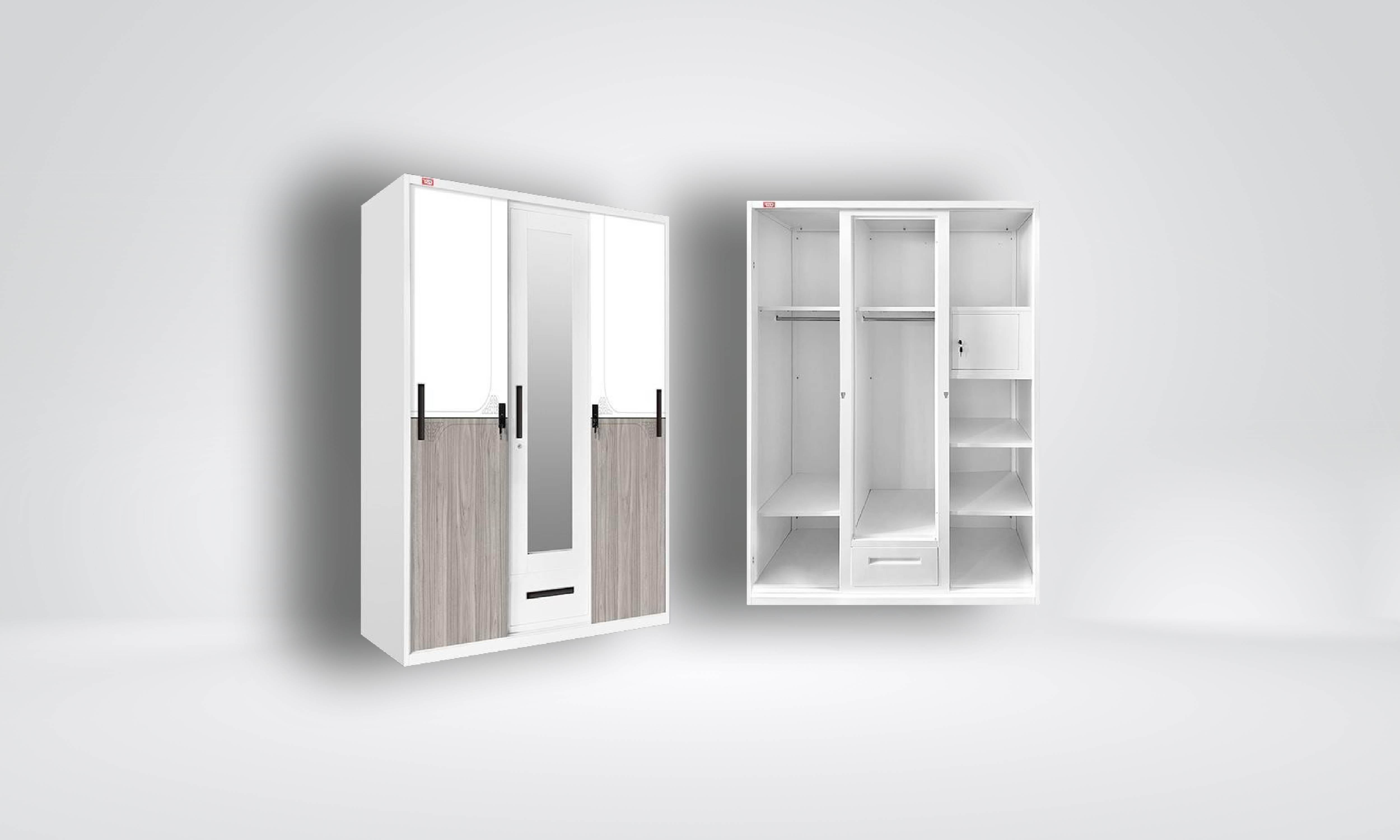 WARDROBE METAL LINDSAY SL120 3 DOORS SLIDING