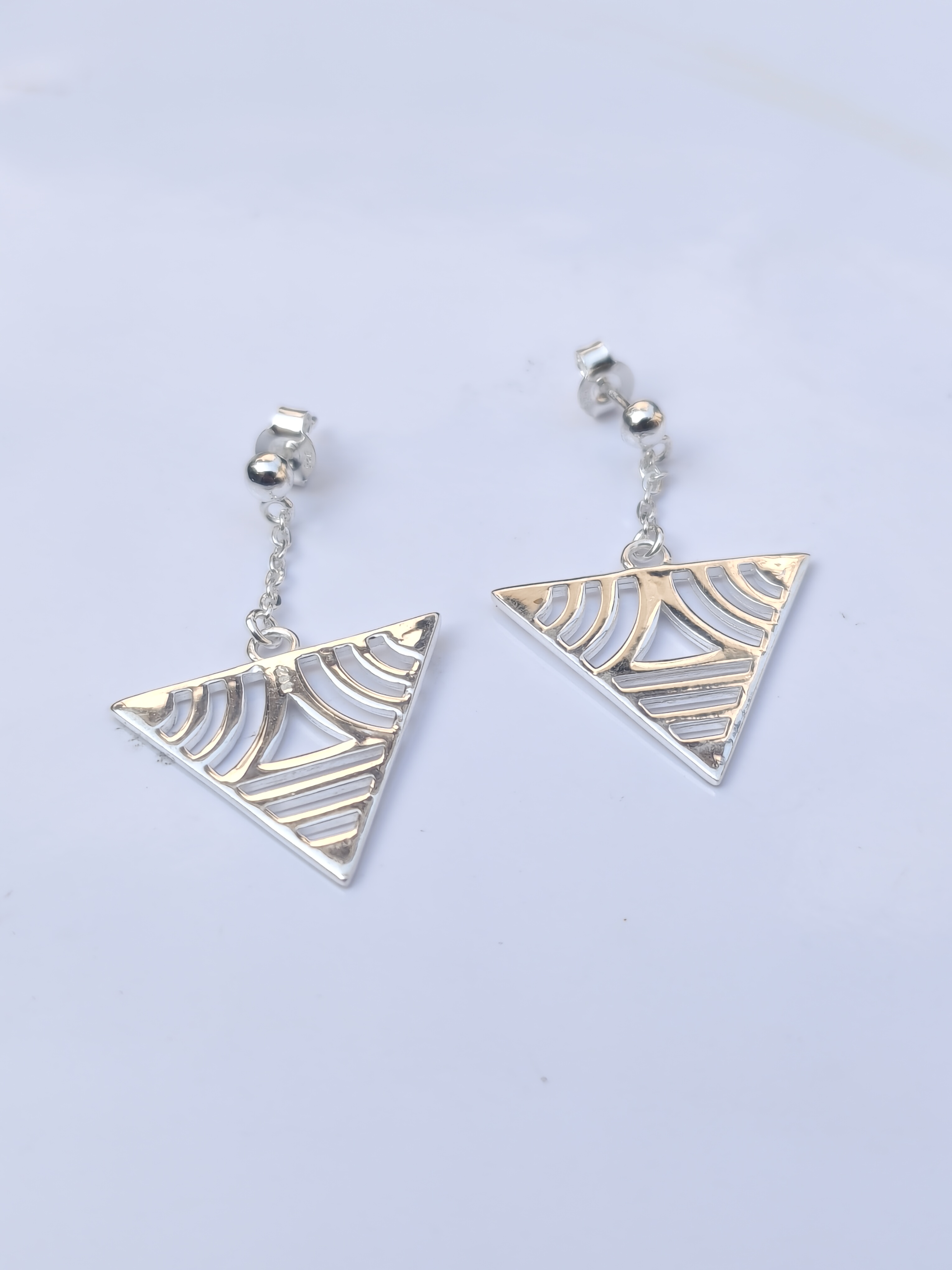 Geometric Triangle Drop Earrings