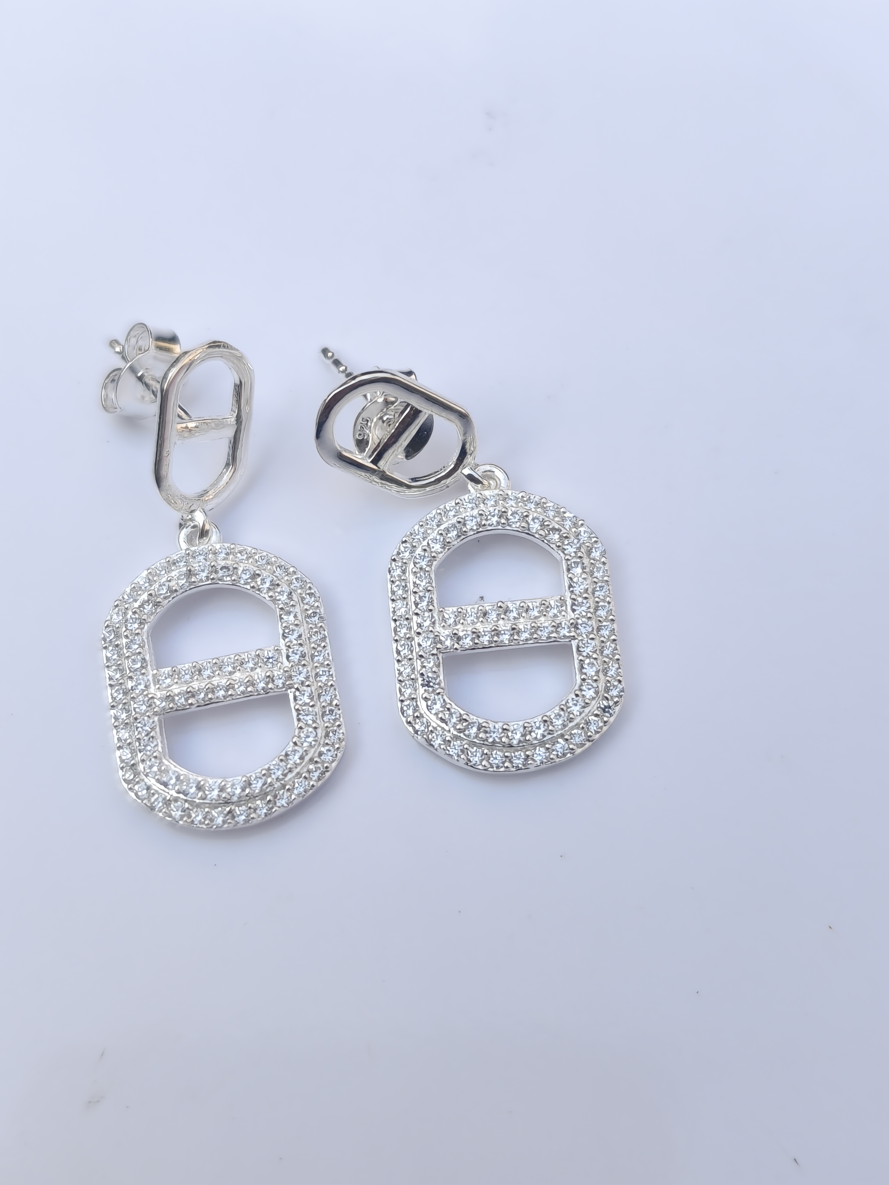 CZ Rectangle Link Drop Earrings ✨