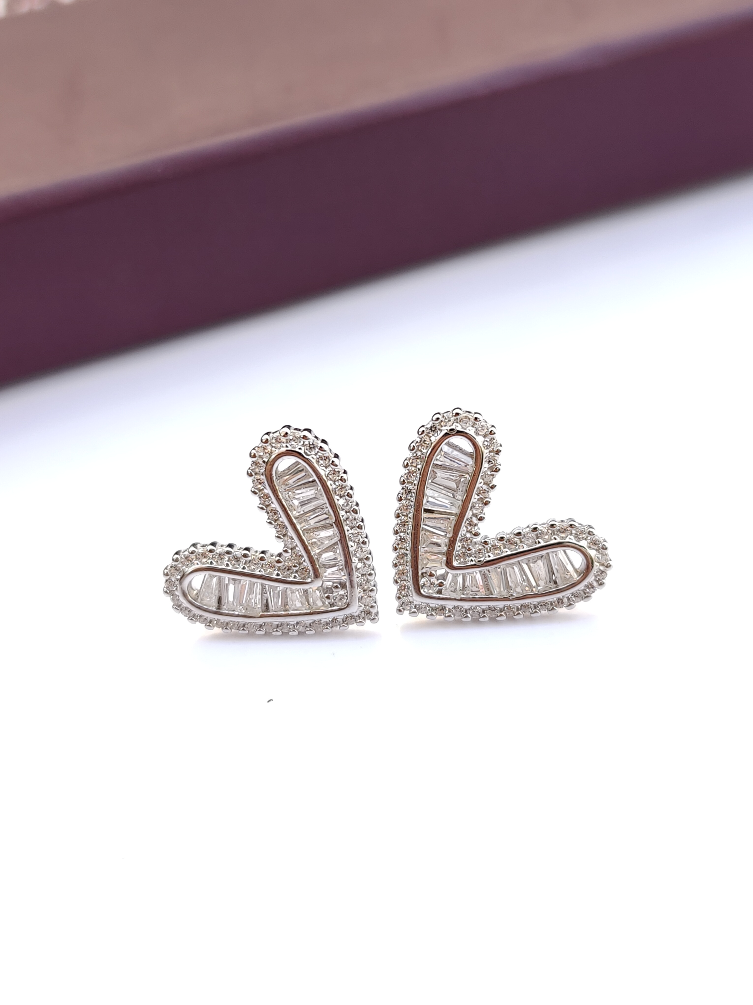 ❤ The Baguette Heart Studs ❤