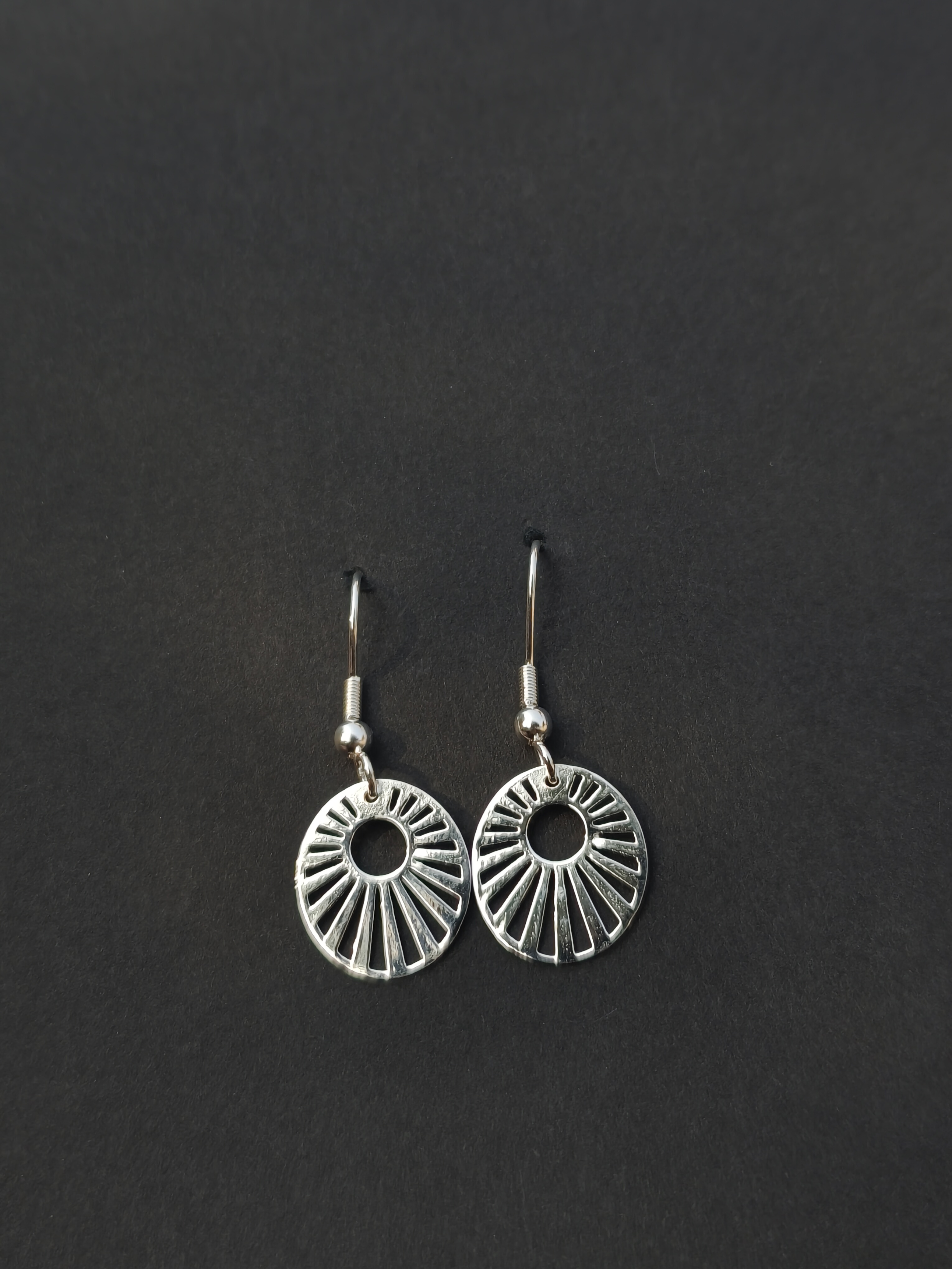 Sunburst Circular Drop Earrings ✨