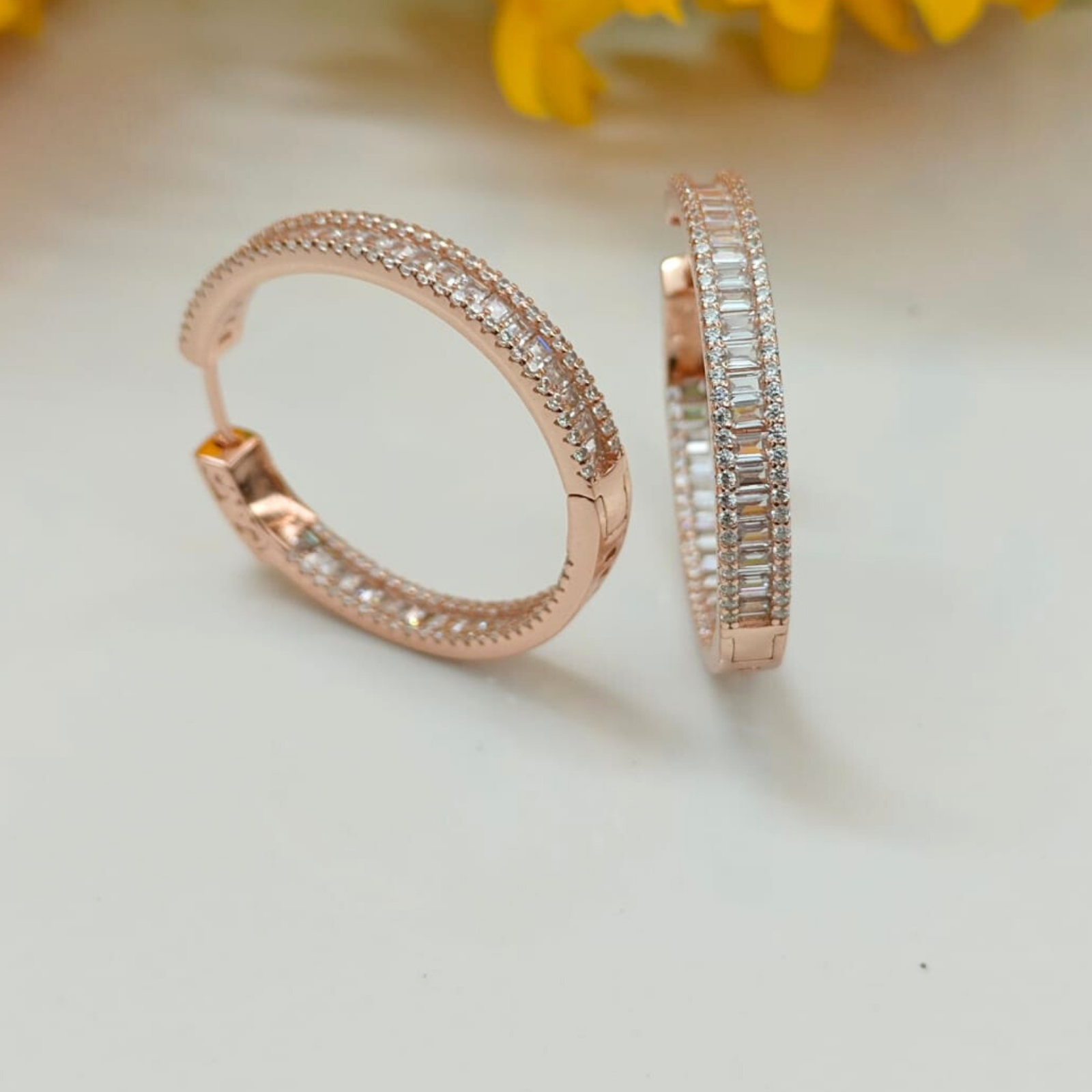 Rose Gold Plated Hoop Earrings
