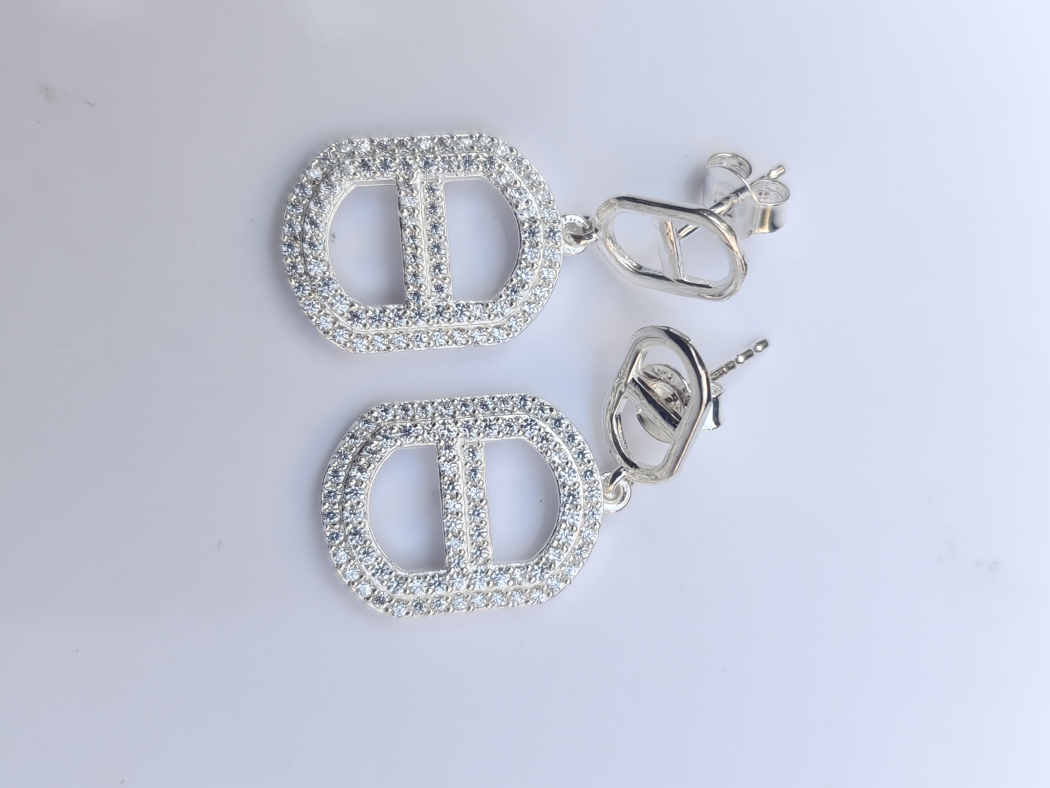 CZ Rectangle Link Drop Earrings ✨