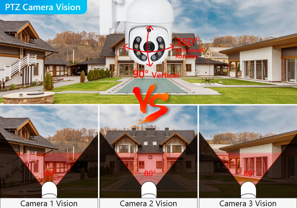 Kit CCTV (Exterior/Interior, áudio bidirecional, IP - PTZ  - NVR - H.265 - 3MP - 10CH - 4 Cameras incluidas)