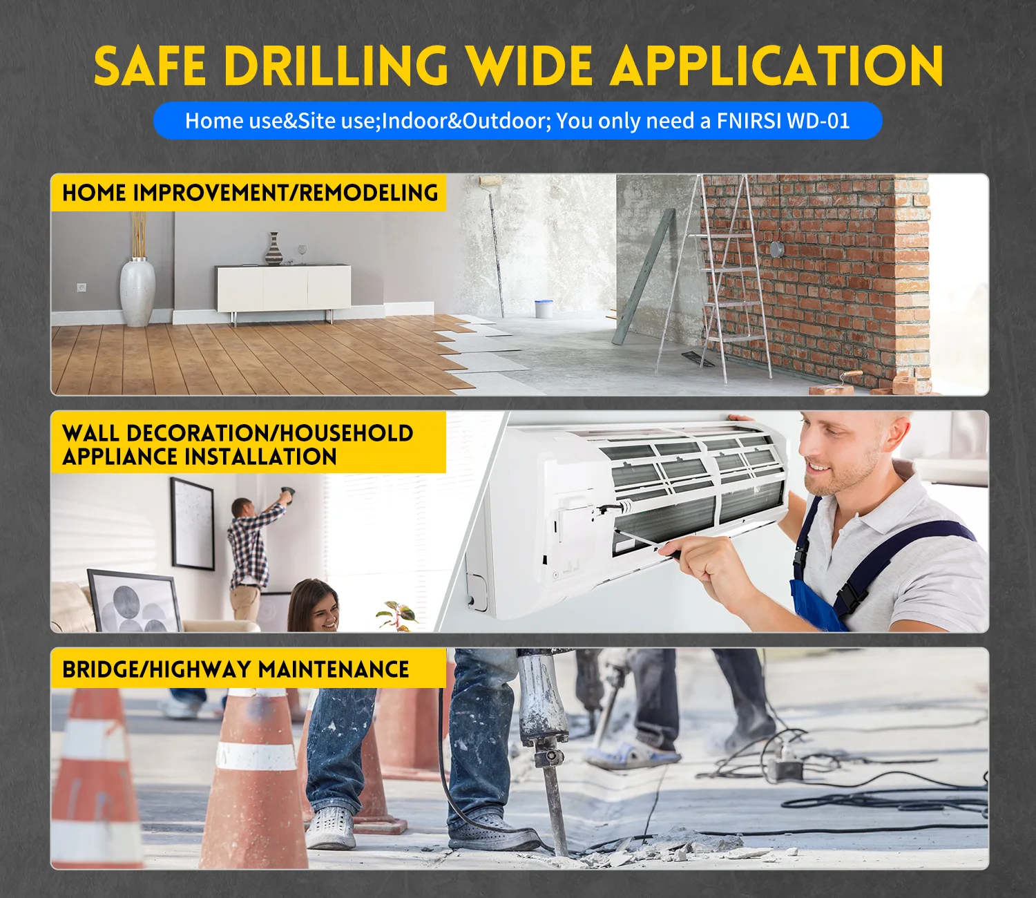 Detetor de Metais/Madeira/Fios Elétricos (Ferramenta Essencial)
