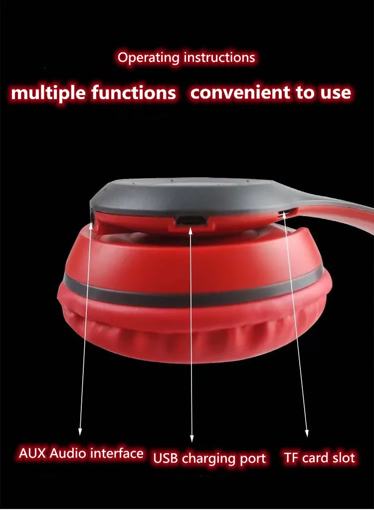 P47 Bluetooth 5.0 Wireless Headphone Foldable HIFI Stereo Bass