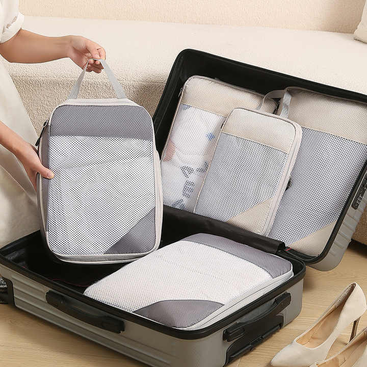 Travel Bags Compression Seven-Piece Set Digital Toiletries Bag