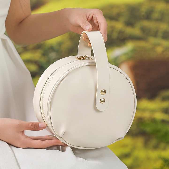 3 in 1 Mini Recycled Plain Canvas Cosmetic Bag With Handle