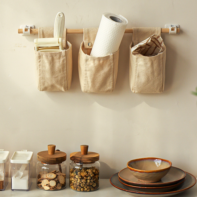 Door Cloth Art Cotton Storage Hanging Bag Sundries Sorting Bags