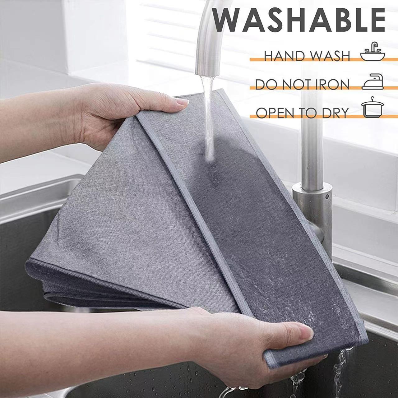 3 Pack 64 Grids Sock Underwear Dividers Storage Boxes Fabric Foldable Drawer Organizer