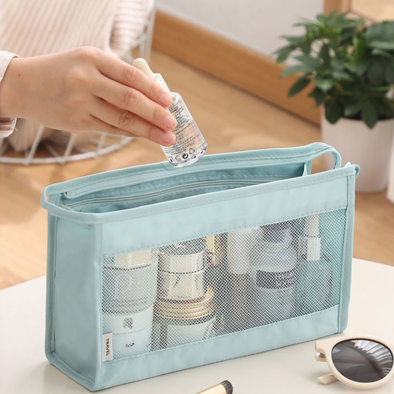 Twill travel cosmetic home travel grid wash bag