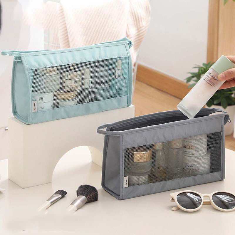 Twill travel cosmetic home travel grid wash bag
