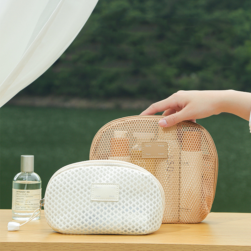 Portable travel ladies lipstick small sundries mesh wash bag