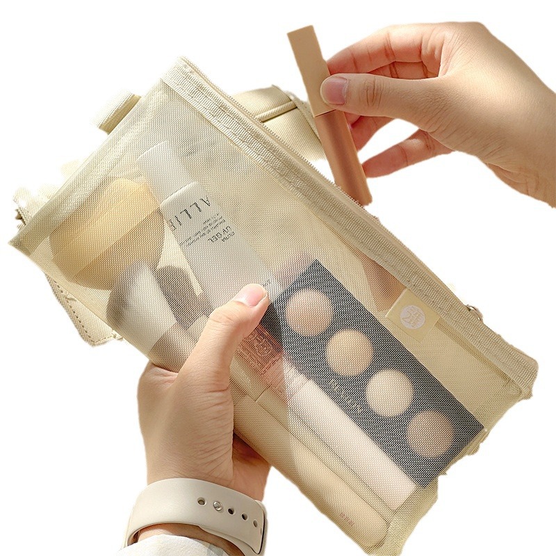 Makeup bag women large-capacity small mesh transparent wash bag