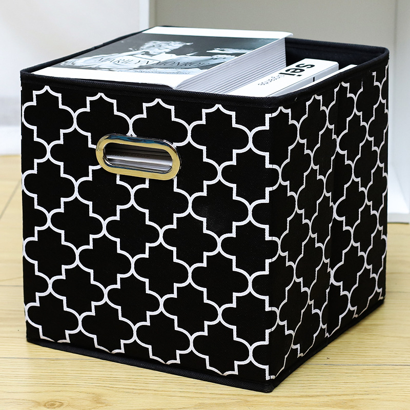 Household wardrobe square floral metal clasp storage boxes