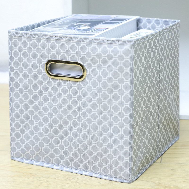 Household wardrobe square floral metal clasp storage boxes