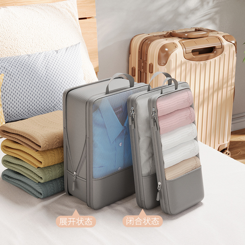 Portable travel set clothing storage bag