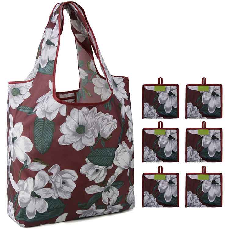 Printing LOGO polyester square folding shopping storage bag