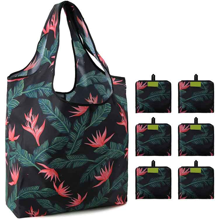 Printing LOGO polyester square folding shopping storage bag