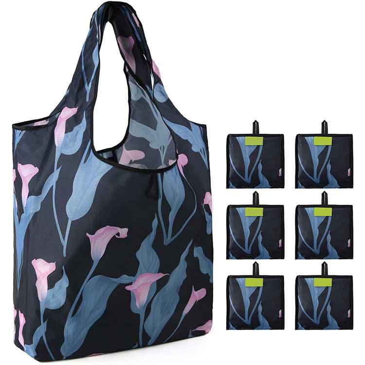 Printing LOGO polyester square folding shopping storage bag