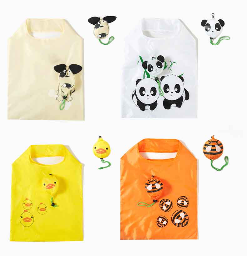 Eco-friendly animal cartoon folding shopping bag