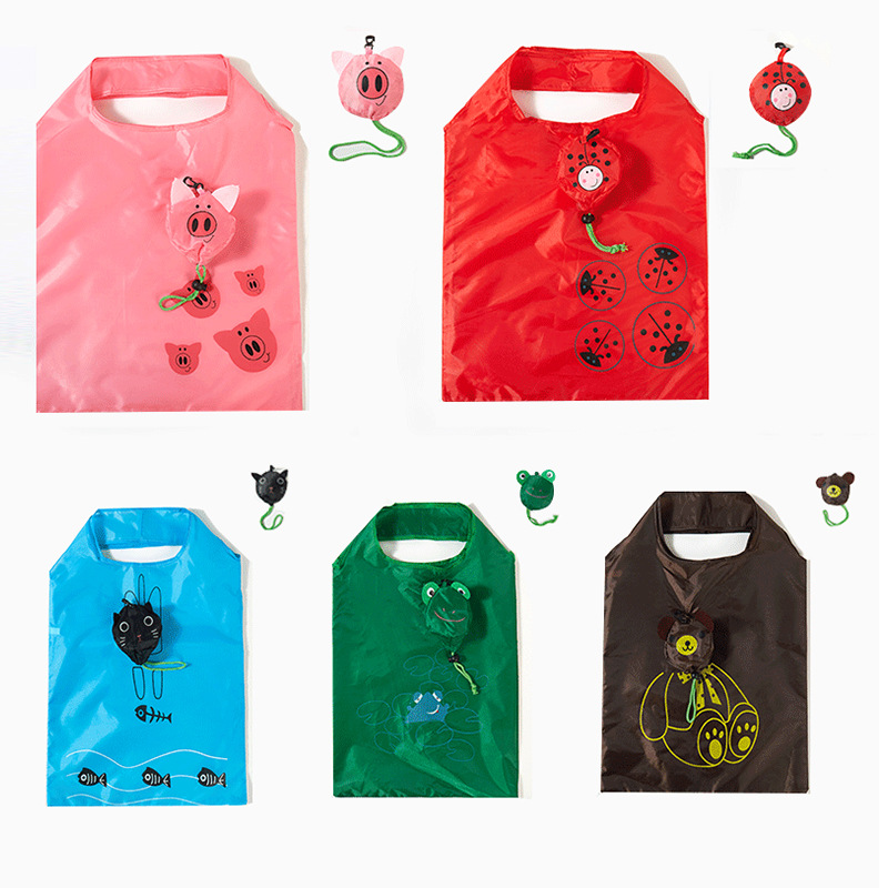 Eco-friendly animal cartoon folding shopping bag
