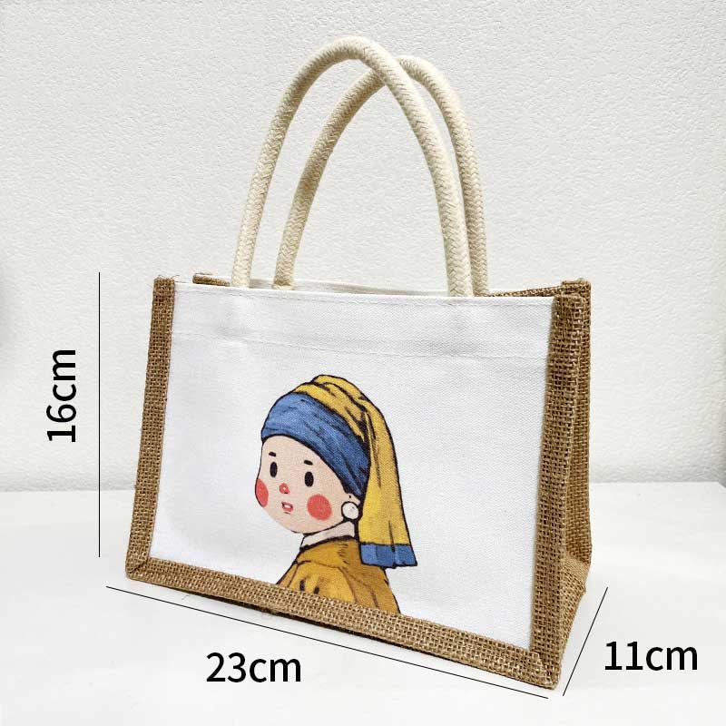 Custom logo cotton linen fashion canvas bag