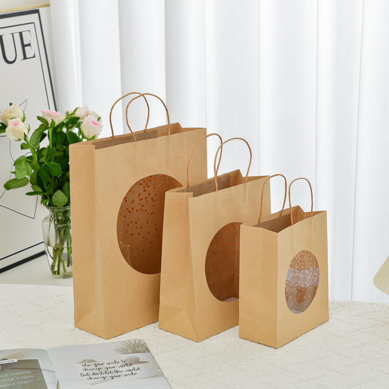 Creative kraft 10 pcs paper windowed gift bag